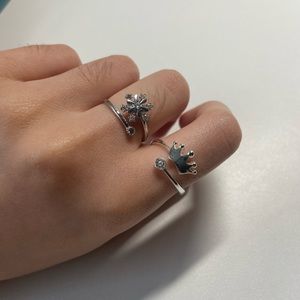 Snow and Crown Adjustable Ring
